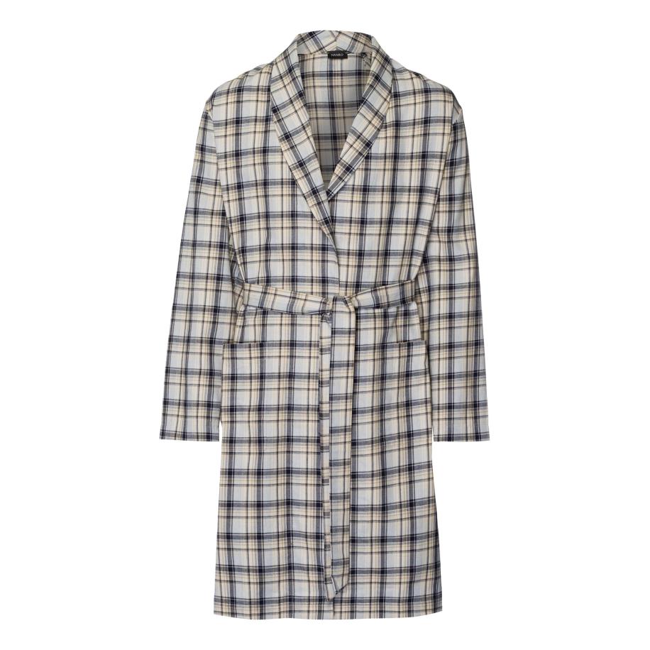 Hanro Hanro Badjas lang Cozy Comfort beige / donkergrijs -