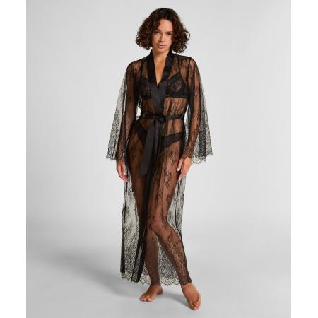 Hunkemöller Kimono Allover Lace Zwart