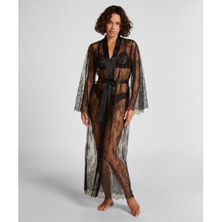 Hunkemöller Kimono Allover Lace Zwart