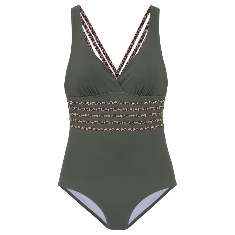 Lascana LASCANA Badpak beige / bruin / groen -