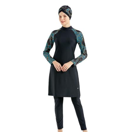 C&City C&City Badpakjurk lichtblauw / cappuccino / zwart