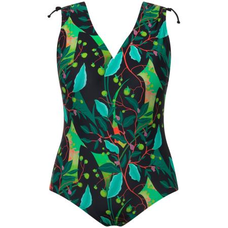 Ulla Popken Ulla Popken Badpak turquoise / groen / bloedrood / zwart