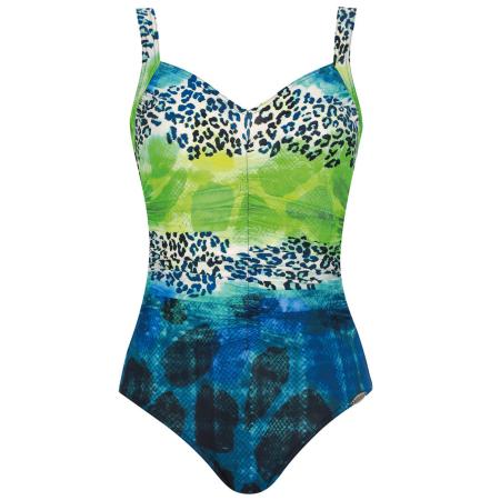 Sunflair SUNFLAIR Badpak donkerblauw / lichtgroen / zwart / wit