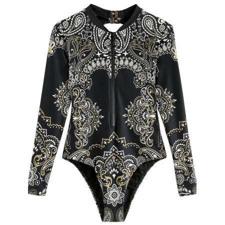 Next Next Badpak olijfgroen / zwart / wit