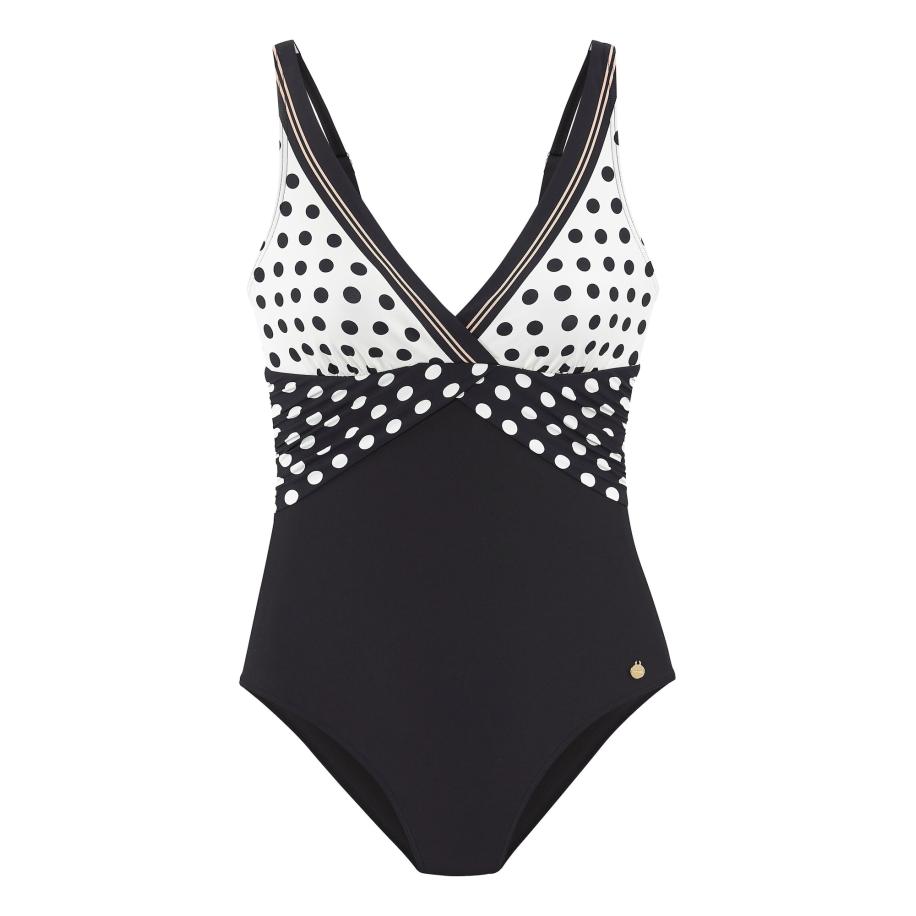 Lascana LASCANA Badpak ecru / zalm roze / zwart -