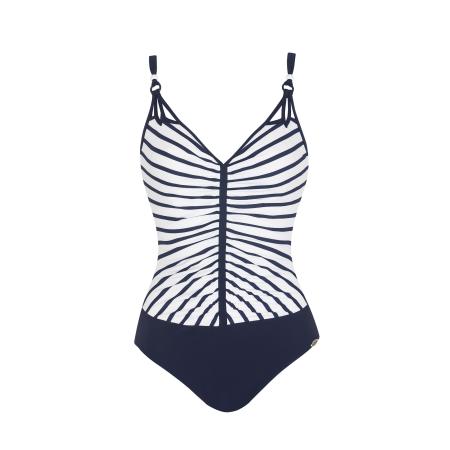 Sunflair SUNFLAIR Badpak donkerblauw / wit