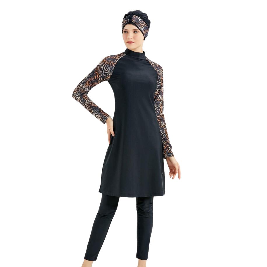 C&City C&City Badpakjurk violetblauw / oranje / zwart -