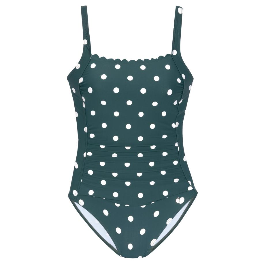 Lascana LASCANA Badpak smaragd / jade groen / spar / wit -