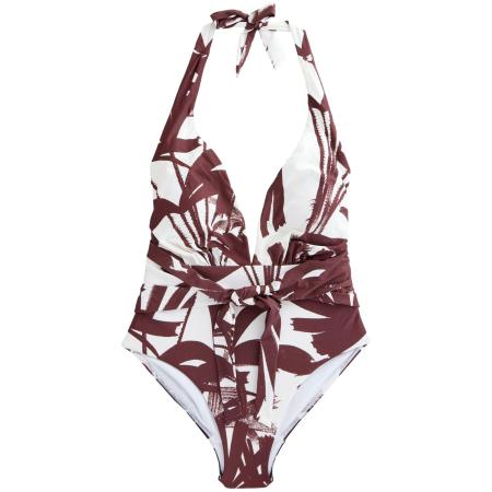 Next Next Badpak chocoladebruin / wit