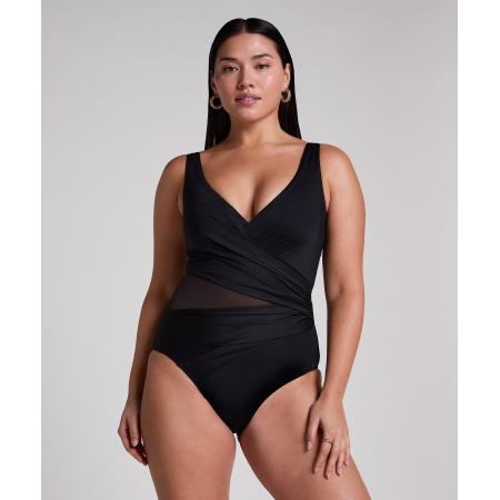 Hunkemöller Shaping-badpak Shell Mesh zwart