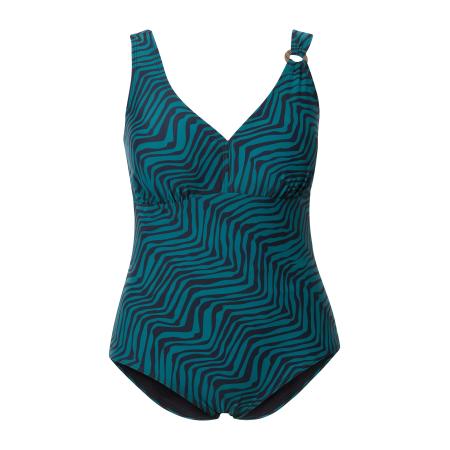 Ulla Popken Ulla Popken Badpak petrol / zwart