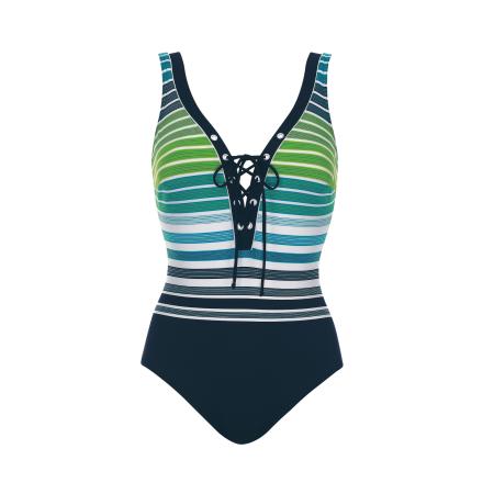 Sunflair SUNFLAIR Badpak lichtblauw / donkerblauw / limoen / wit