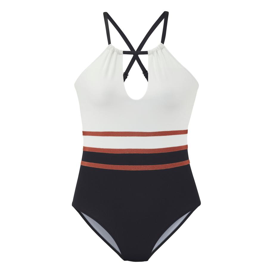 Lascana LASCANA Badpak roestbruin / zwart / wit -