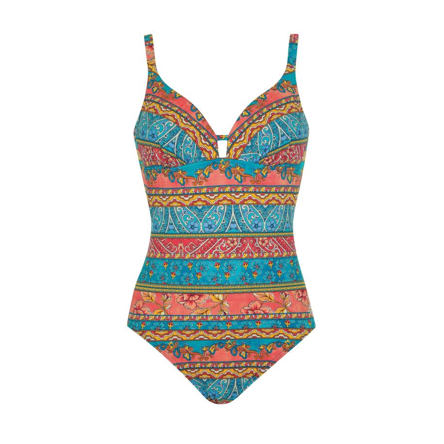 OLYMPIA OLYMPIA Badpak lichtblauw / goudgeel / koraal / wit -