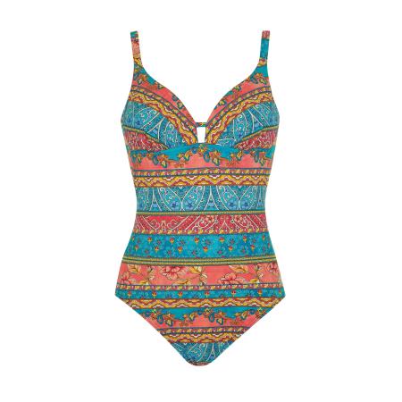 OLYMPIA OLYMPIA Badpak lichtblauw / goudgeel / koraal / wit