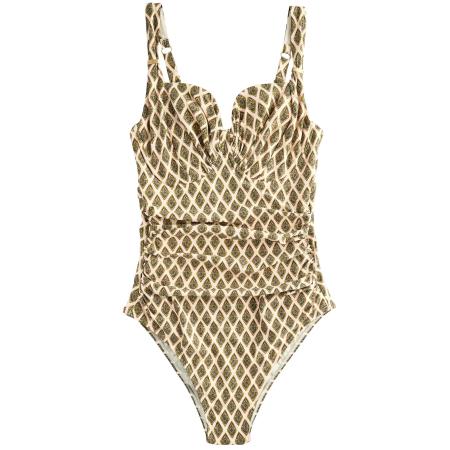 Next Next Badpak crème / groen / zwart