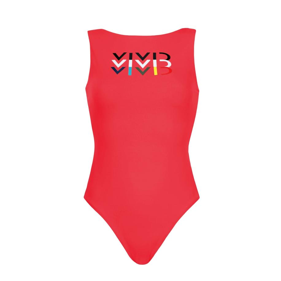 Vivid VIVID Badpak geel / bloedrood / zwart / wit -