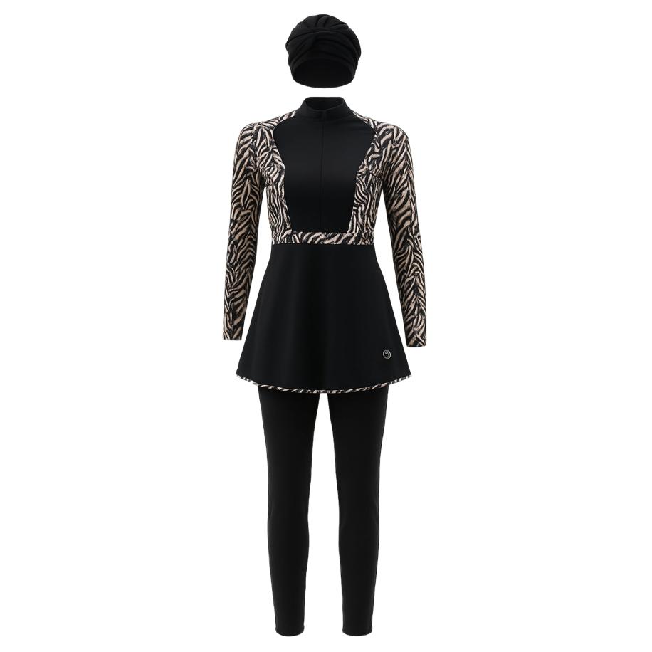 C&City C&City Badpakjurk lichtbruin / zwart -