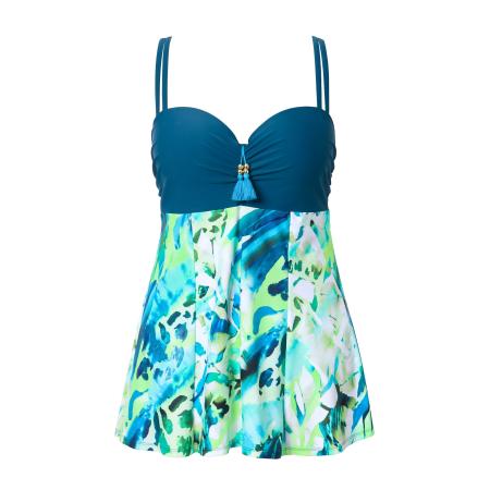 Ulla Popken Ulla Popken Badpakjurk groen / petrol / lichtgroen