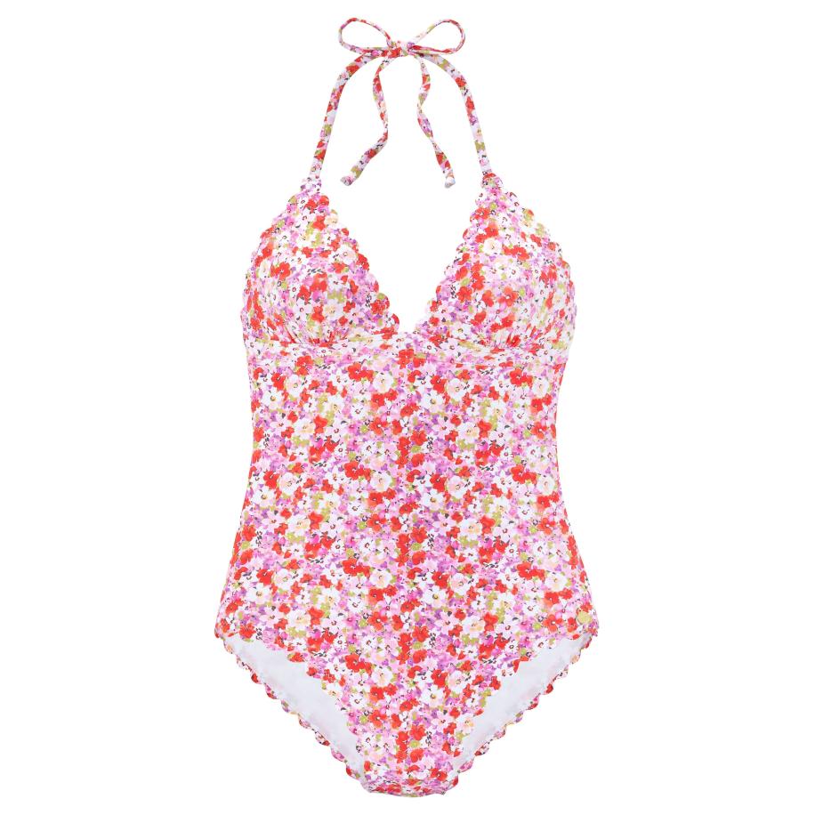 Lascana LASCANA Badpak beige / groen / lila / pink / rood / wit -