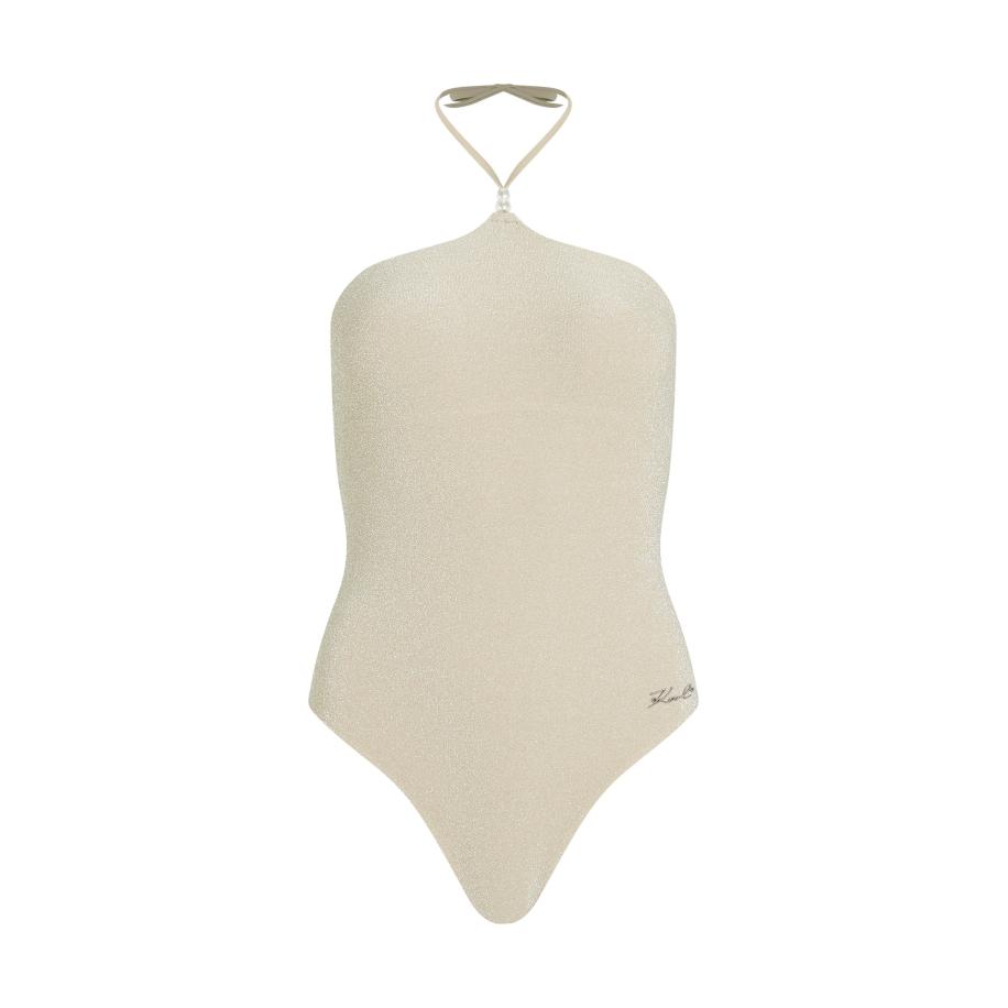 Karl Lagerfeld Karl Lagerfeld Badpak ecru / zilver / parelwit -