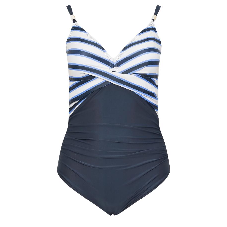 Yours Marineblauw Gestreept Badpak Size 56 Blauw