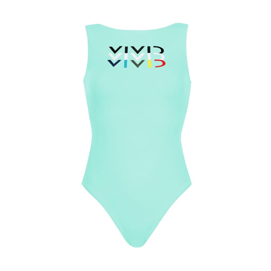 Vivid VIVID Badpak aqua / rood / zwart / wit -