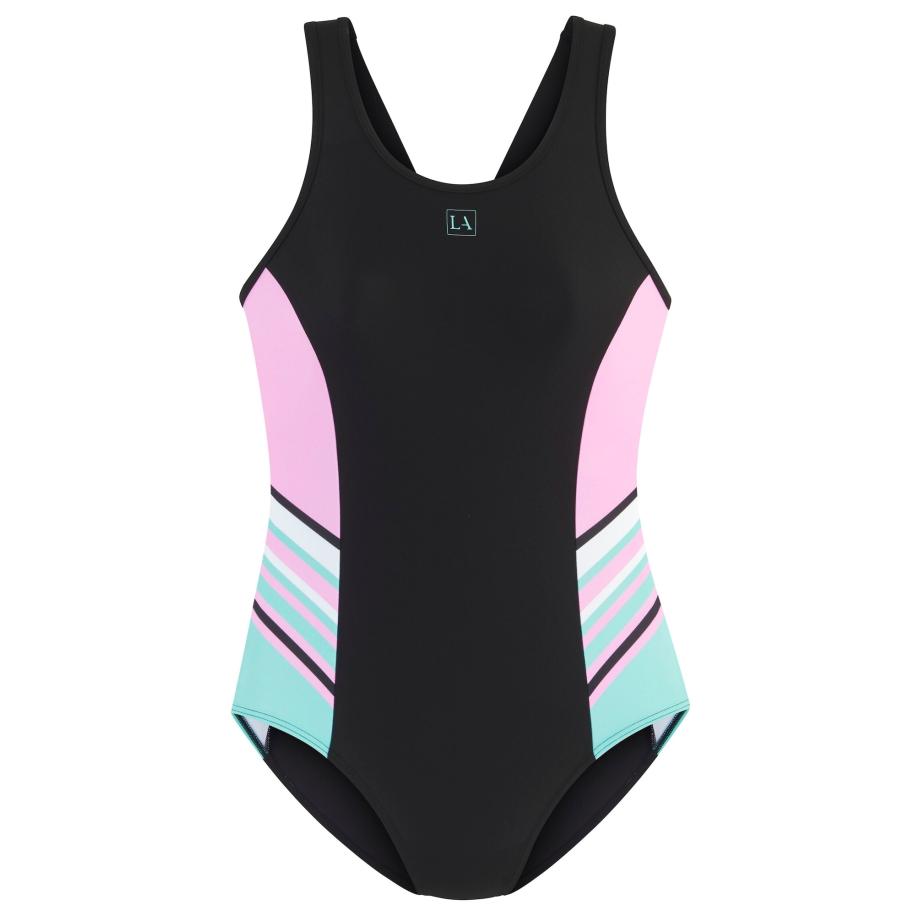 Lascana LASCANA ACTIVE Sportbadpak lichtblauw / lichtroze / zwart / wit -