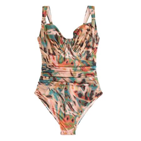 Next Next Badpak cyaan blauw / kastanjebruin / rosé / zwart