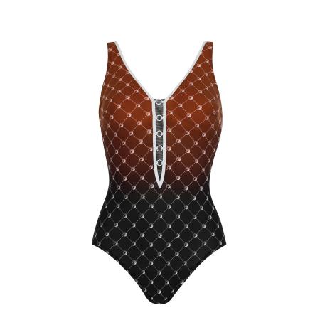 Sunflair SUNFLAIR Badpak wijnrood / zwart / wit