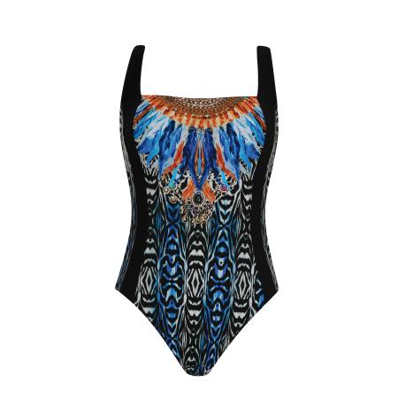 Sunflair SUNFLAIR Badpak neonblauw / oranje / zwart / offwhite