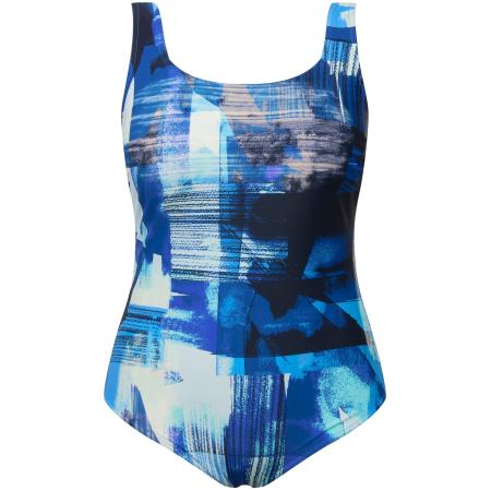 Ulla Popken Ulla Popken Badpak blauw / zwart / wit