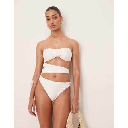 Abercrombie & Fitch Badpak met uitsnijdingen aan de zijkant in wit