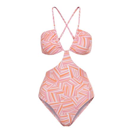 Lascana LSCN by LASCANA Badpak Lisa oranje / rosa / lichtroze / wit