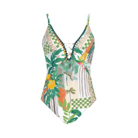 OLYMPIA OLYMPIA Badpak taupe / groen / oranje / wit