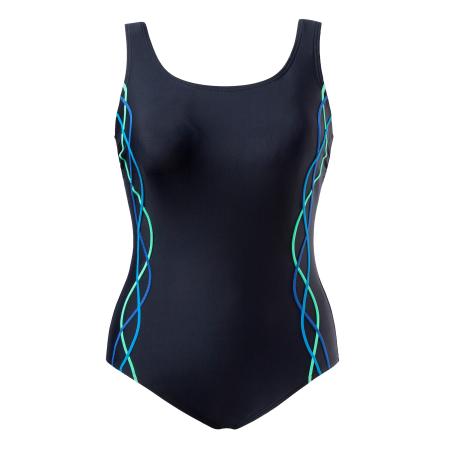 Ulla Popken Ulla Popken Badpak blauw / zwart