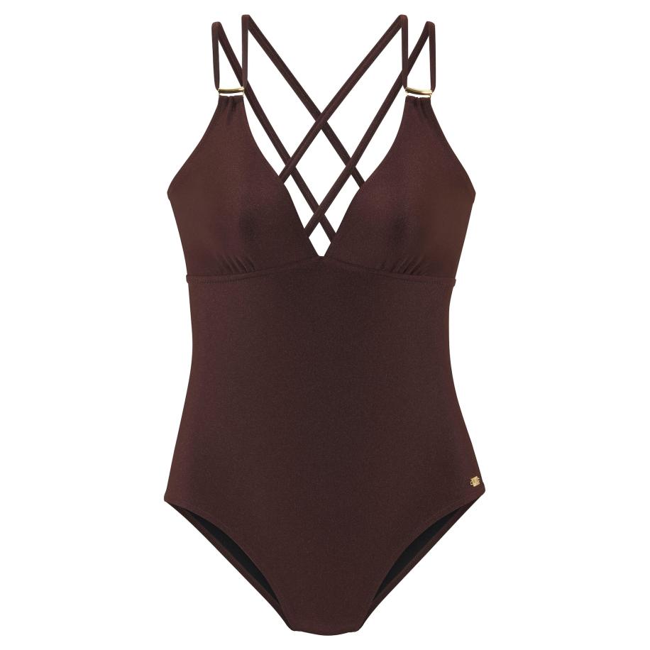 JETTE Badpak donkerbruin Bruin