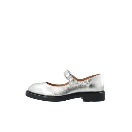 Bianco Bianco Ballerina met riempjes Victoria zilver