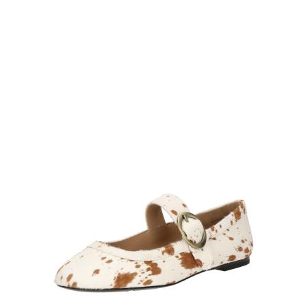 & Other Stories & Other Stories Ballerina met riempjes cognac / wit