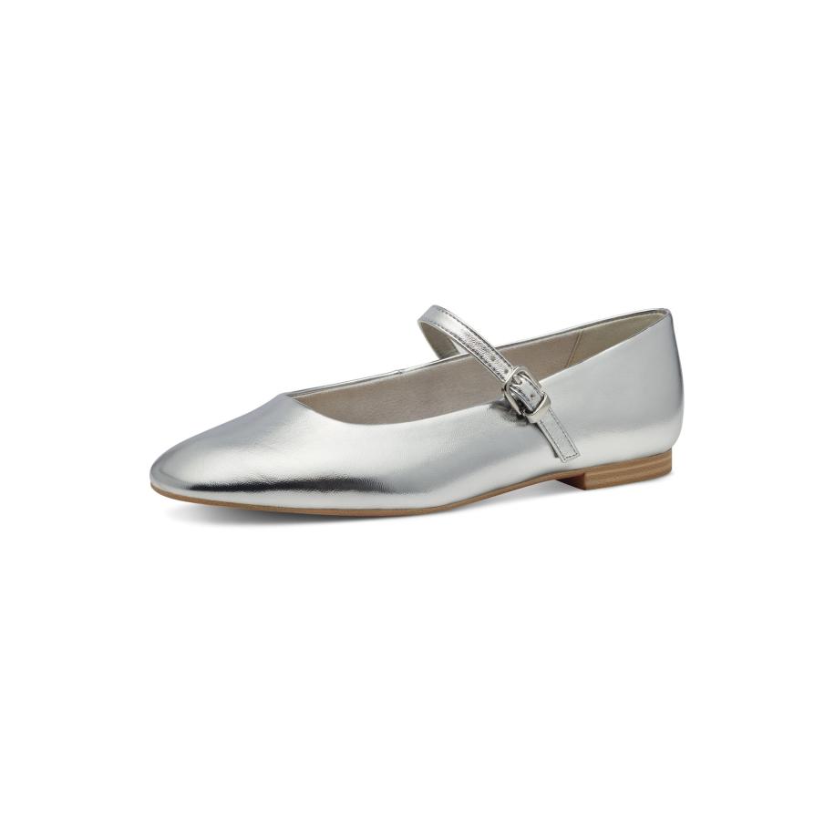 Tamaris Tamaris Ballerina met riempjes zilver -