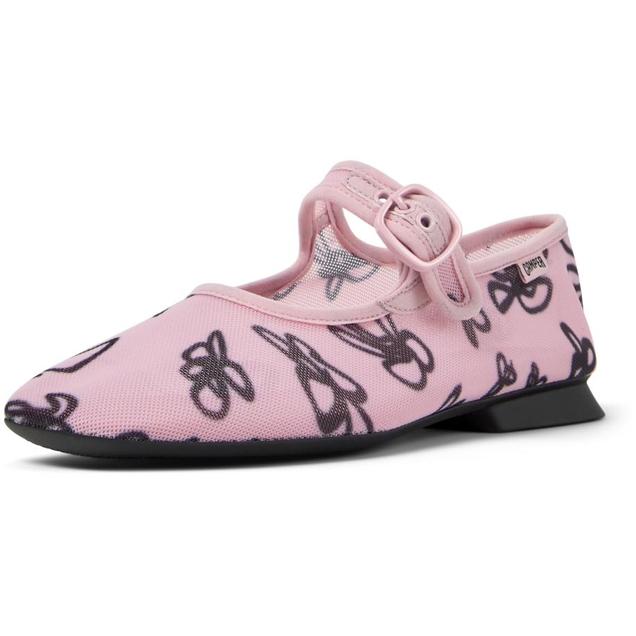 Camper CAMPER Ballerina met riempjes Casi Myra rosa / zwart -