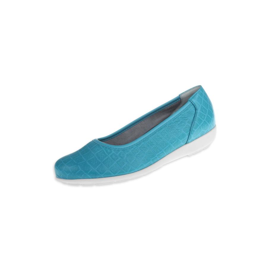 Natural Feet Natural Feet Ballerina Catharina turquoise / wit -