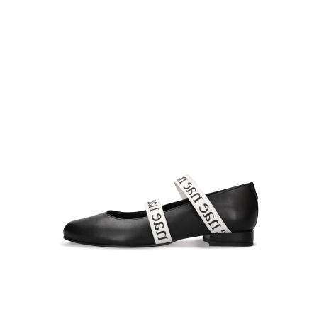 Nae Vegan Shoes nae Vegan Shoes Ballerina met riempjes Aure zwart / wit