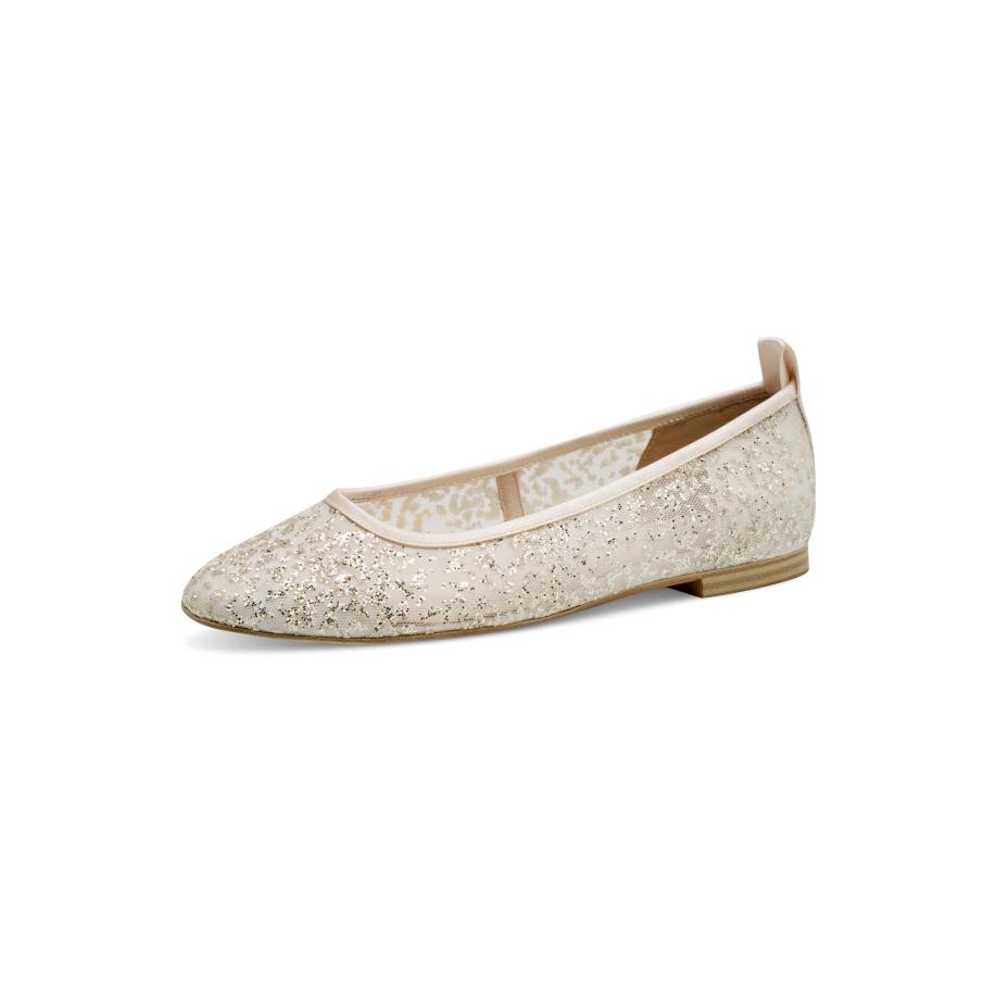 Tamaris Tamaris Ballerina crème / goud -