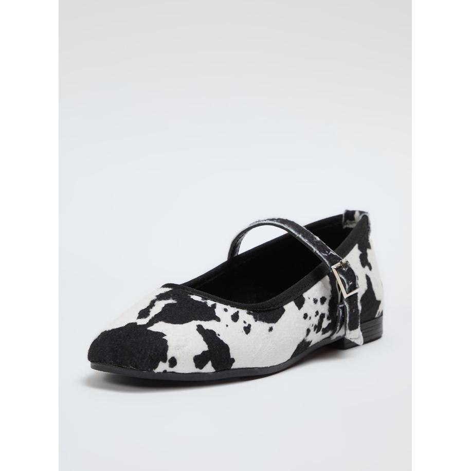 Trendyol Trendyol Ballerina met riempjes zwart / wit -