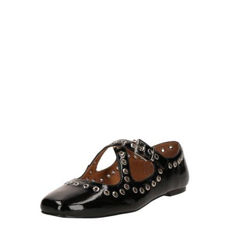 Bianco Bianco Ballerina met riempjes Lilia zwart