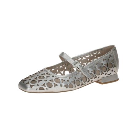 CAPRICE Ballerina met riempjes platina