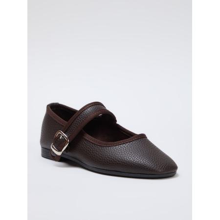 Trendyol Trendyol Ballerina met riempjes donkerbruin
