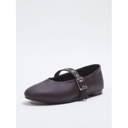 Trendyol Trendyol Ballerina met riempjes kastanjebruin