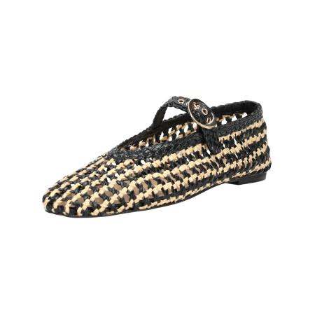 Inuovo INUOVO Ballerina met riempjes beige / zwart